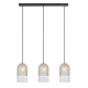 COPE lampa wisząca potrójna mleczna przezroczysta czarna 77cm Markslojd