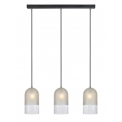 COPE lampa wisząca potrójna mleczna przezroczysta czarna 77cm