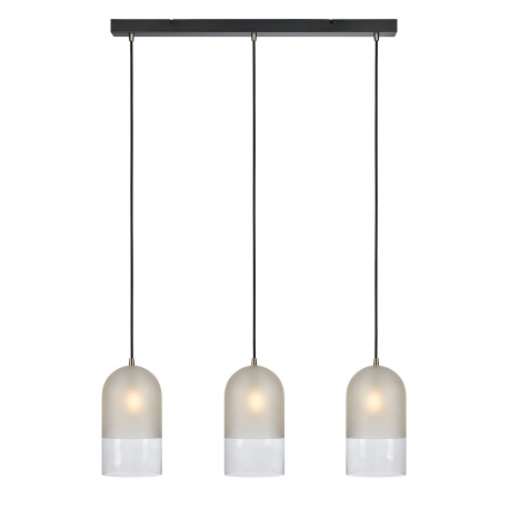 COPE lampa wisząca potrójna mleczna przezroczysta czarna 77cm Markslojd