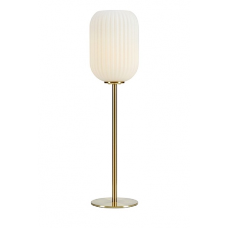 CAVA lampa stołowa szczotkowany mosiądz biała Markslojd