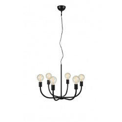 AMISTOSO lampa wisząca sześcioramienna czarna 62,5cm