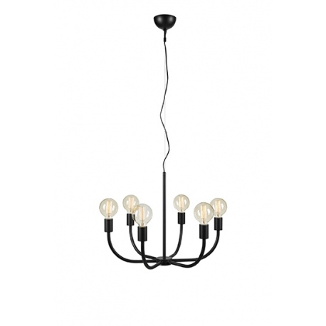 AMISTOSO lampa wisząca sześcioramienna czarna 62,5cm Markslojd