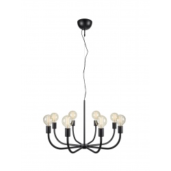 AMISTOSO lampa wisząca ośmioramienna czarna 76,5cm
