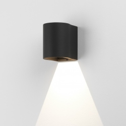 Dunbar 10cm LED kinkiet 3000K świeci w górę lub w dół czarny z fakturą IP65