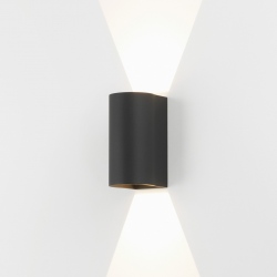 Dunbar 16cm LED kinkiet 3000K czarny z fakturą IP65