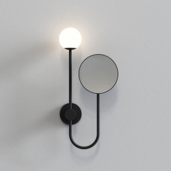 Orb kinkiet łazienkowy z lusterkiem matowy czarny IP44