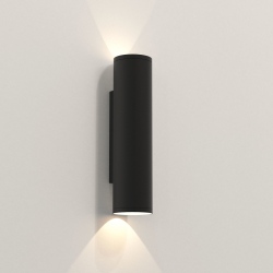 Ava 30cm kinkiet reflektor czarny z fakturą IP44