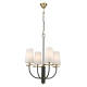 BOW lampa wisząca czteroramienna czarna złota białe klosze 53cm COSMOLight