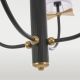 BOW lampa wisząca czteroramienna czarna złota białe klosze 53cm COSMOLight