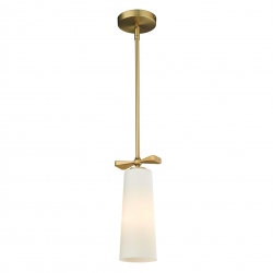 BOW lampa wisząca mosiężna biały klosz 10cm