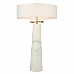BOW lampa stołowa marmurowa z abażurem mosiężna