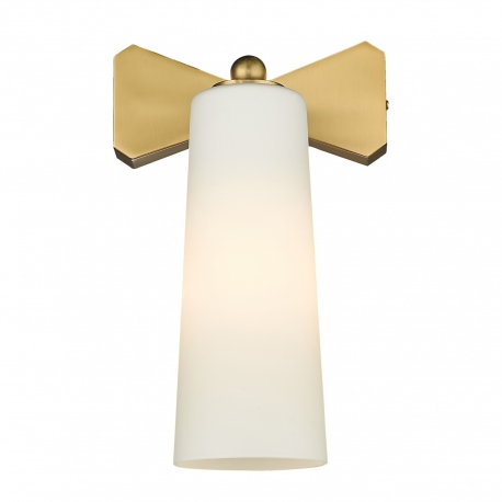 BOW kinkiet mosiężna biały klosz 14cm COSMOLight
