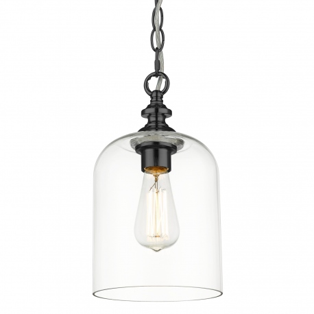 PRAGUE Lampa wisząca przezroczysta szklana czarna 17cm COSMOLight