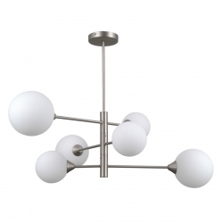 Evora lampa wisząca nikiel satyna z sześcioma kulami 79cm