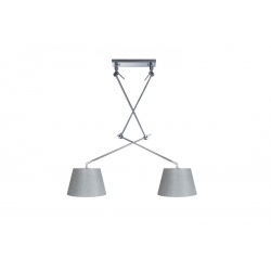 Adam 2S lampa wisząca z giętymi ramionami i szarymi abażurami 20-36cm