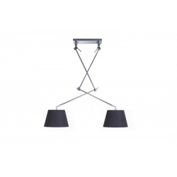 Adam 2S lampa wisząca z giętymi ramionami i czarnymi abażurami 20-36cm
