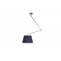 Adam S nikiel lampa wisząca z giętym ramieniem i czarnym abażurem 20-36cm