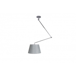 Adam S lampa wisząca z giętym ramieniem i szarym abażurem 20-36cm