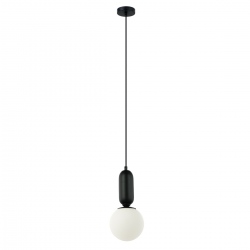 Aldeva lampa wisząca czarna biały klosz 15cm