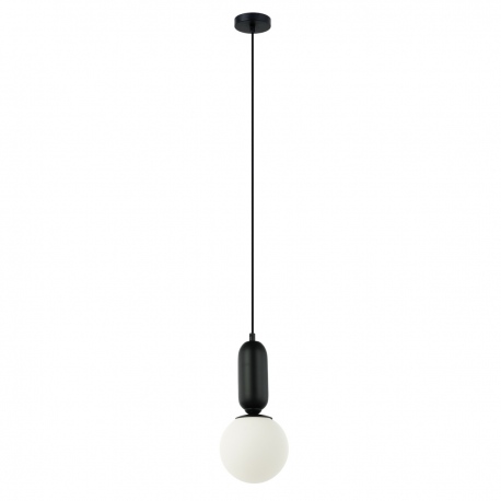 Aldeva lampa wisząca czarna biały klosz 15cm Italux