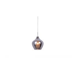 Amber MILANO 1 chrom lampa wisząca szklana