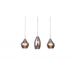 Amber MILANO 3 chrom lampa wisząca szklana potrójna na listwie