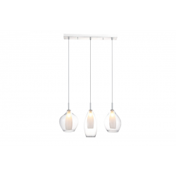 Amber MILANO 3 przezroczysta lampa wisząca szklana potrójna na listwie