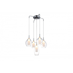 Amber MILANO 5 przezroczysta lampa wisząca szklana z pięcioma kloszami