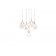 Amber MILANO 5 przezroczysta lampa wisząca szklana z pięcioma kloszami Azzardo