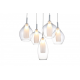 Amber MILANO 5 przezroczysta lampa wisząca szklana z pięcioma kloszami Azzardo