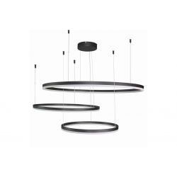 HALO 100cm+80cm+60cm czarna lampa wisząca trzy obręcze LED