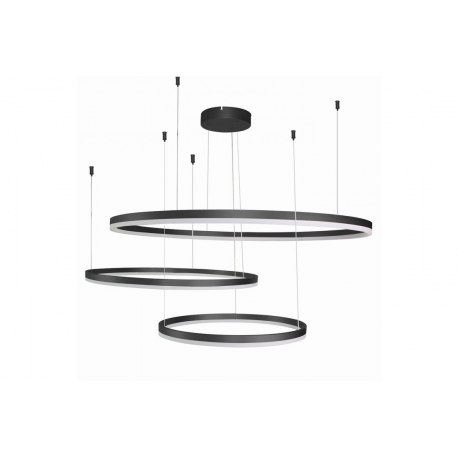 HALO 100cm+80cm+60cm czarna lampa wisząca trzy obręcze LED Azzardo