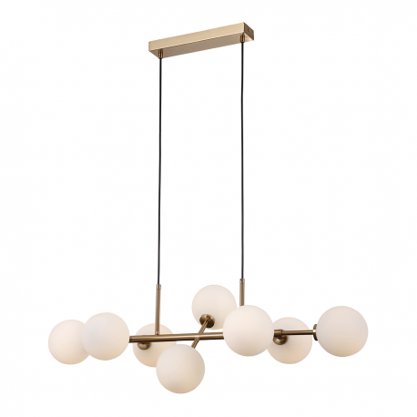 Mirellio lampa wisząca miodowy mosiądz szklane kule 82cm Italux