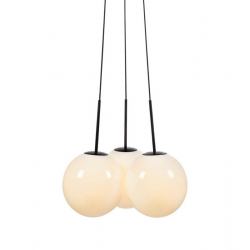 DIONE lampa wisząca okrągła biała czarna szklane kule