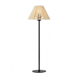 CORDA lampa stołowa czarna beżowy abażur ze sznurka