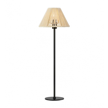 CORDA lampa stołowa czarna beżowy abażur ze sznurka Markslojd