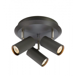 COSTILLA lampa sufitowa okrągła ciemnoszara 3 reflektory GU10