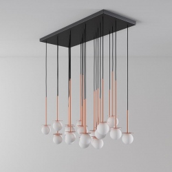 Cotton Panel lampa wisząca na prostokącie 99x40cm z 23 kloszami różne kolory