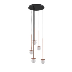 Cotton panel lampa wisząca z pięcioma kloszami kulami na kole 40cm różne kolory