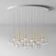 Cotton panel lampa wisząca z 21 kloszami kulami 10cm na kole Cleoni