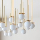 Cotton panel lampa wisząca z 21 kloszami kulami 10cm na kole Cleoni