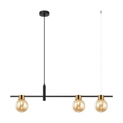 Bletter lampa wisząca podłużna szklana czarno złota 91cm