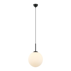 Deore lampa wisząca szklana kula 30cm biała czarna