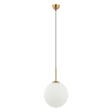 Deore lampa wisząca szklana kula 30cm biała złota Italux