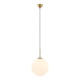 Deore lampa wisząca szklana kula 30cm biała złota Italux