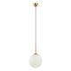 Deore lampa wisząca szklana kula 25cm biała złota Italux