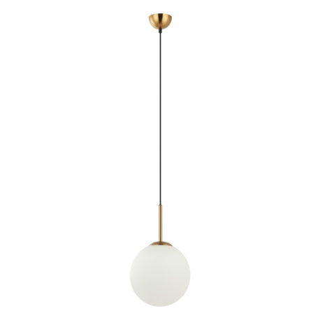 Deore lampa wisząca szklana kula 25cm biała złota Italux