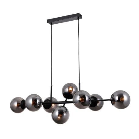 Molite lampa wisząca czarna podłużna z szarymi kulami Italux