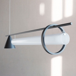 Invidia lampa wisząca podłużna szklana tuba LED z reflektorem Premium Color