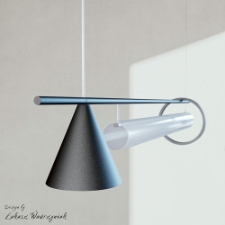 Invidia lampa wisząca podłużna szklana tuba LED z reflektorem Premium White